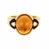 Bague en or jaune onyx, diamants et citrine