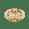 Bague en or jaune, or gris et diamants