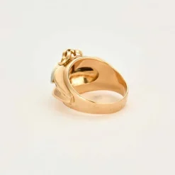 Bague en or jaune, or gris et diamants