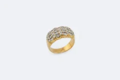 Bague en or jaune pavé de diamants
