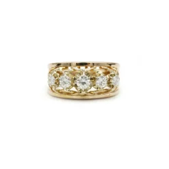 Bague en Or jaune, Platine & diamants