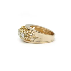 Bague en Or jaune, Platine & diamants