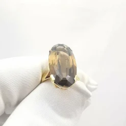 bague en or jaune Quartz
