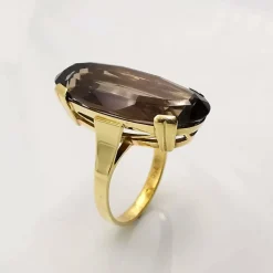 bague en or jaune Quartz