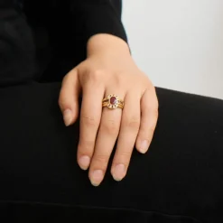 Bague en Or jaune, Rubis & Diamants