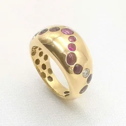 Bague en Or jaune Rubis et Diamants