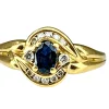 Bague en or jaune saphir et diamants