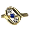 Bague en or jaune saphir et diamants