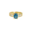 Bague en or jaune, saphir et diamants