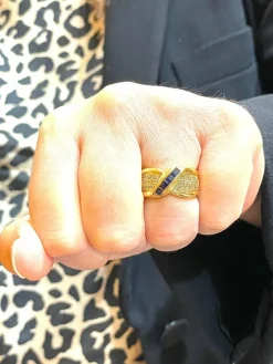 Bague en Or jaune, Saphir & Diamants