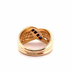 Bague en Or jaune, Saphir & Diamants