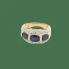 Bague en or jaune saphirs et diamants