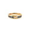 Bague en Or jaune, saphirs & diamants