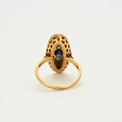 Bague en or jaune saphirs et diamants