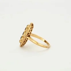 Bague en or jaune saphirs et diamants