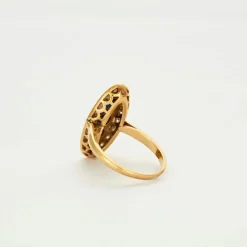 Bague en or jaune saphirs et diamants