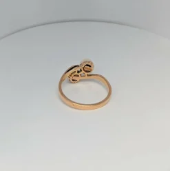 Bague en or jaune Toi et moi, perles