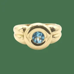 Bague en or jaune topaze