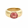 Bague en or jaune tourmaline rose
