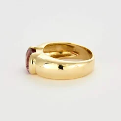 Bague en or jaune tourmaline rose