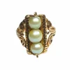 Bague en or jaune trois perles
