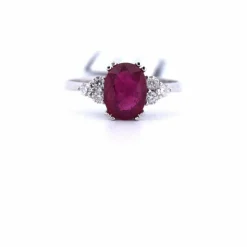 BAGUE EN OR 18KT - RUBIS ET DIAMANTS