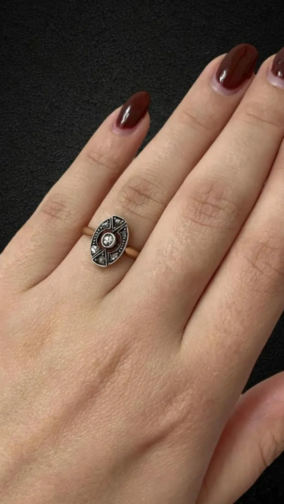 Bague en or, époque Jugendstil