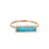 Bague en or rose 14 carats avec opale et diamant East West