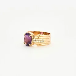 Bague en or rose Améthyste et diamants
