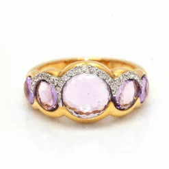 Bague en or rose avec améthyste