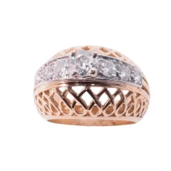 Bague en Or rose, diamants