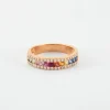 Bague en or rose, diamants & saphirs