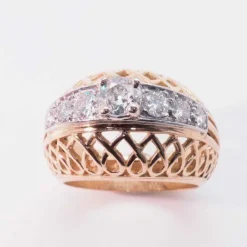 Bague en Or rose, diamants