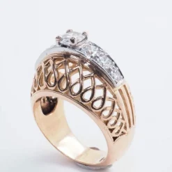Bague en Or rose, diamants
