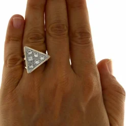 Bague en or rose et blanc avec diamants