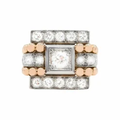 Bague en or rose et diamants ct. 1,40