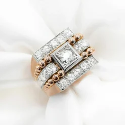 Bague en or rose et diamants ct. 1,40