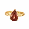 Bague en or rose et grenat