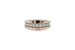 Bague en or rose et or blanc avec diamants