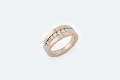 Bague en or rose et or blanc avec diamants