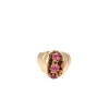 Bague en or rose et pierres roses