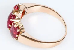 Bague en or rose, rubis
