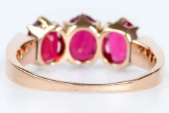 Bague en or rose, rubis