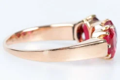 Bague en or rose, rubis