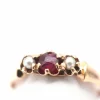 Bague en or rose rubis et demi perles