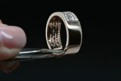 Bague En Or Rose Sertie De Diamants Certifiés G-VSI De 1,1 Carat