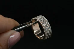 Bague En Or Rose Sertie De Diamants Certifiés G-VSI De 1,1 Carat