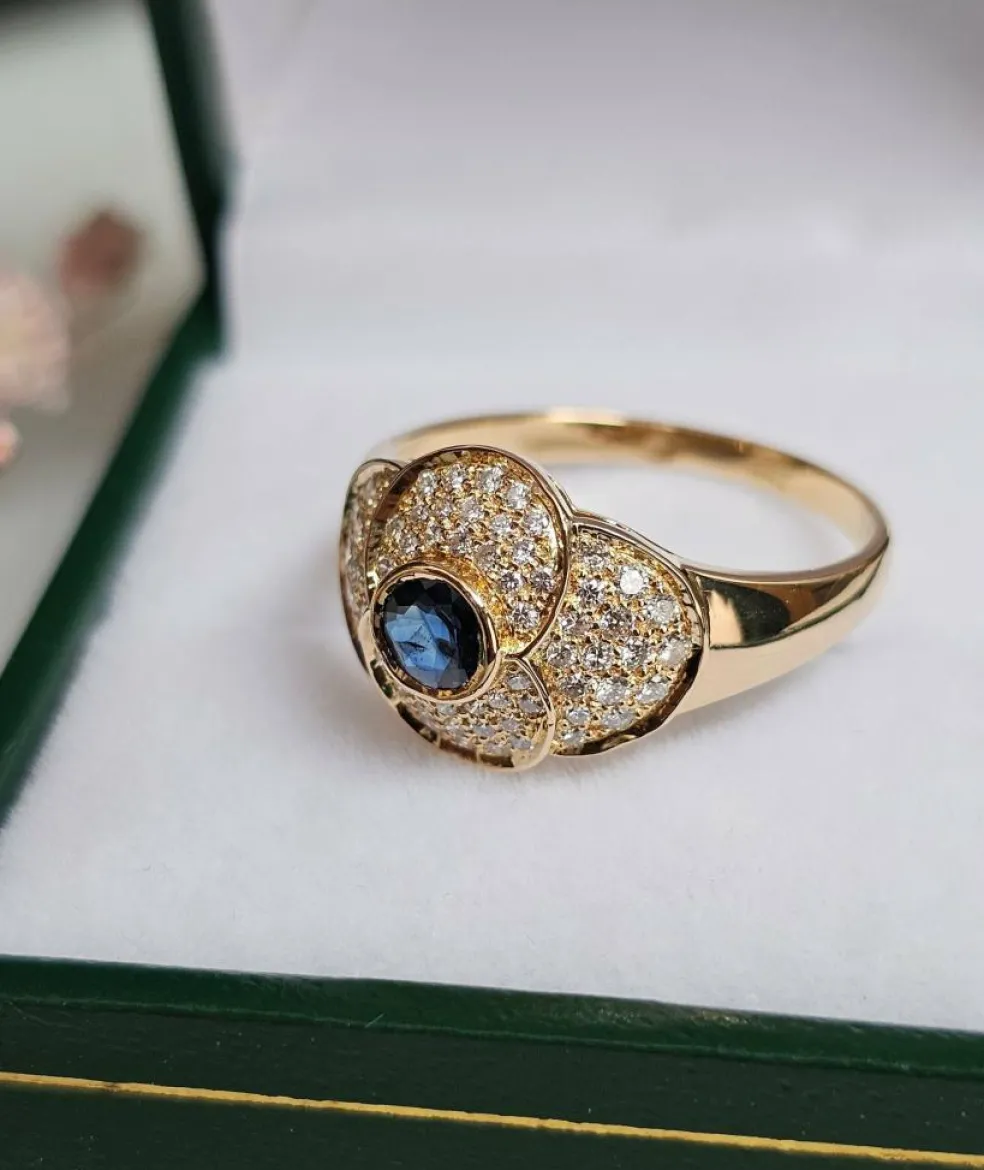 Bague en Or, Saphir et Diamants
