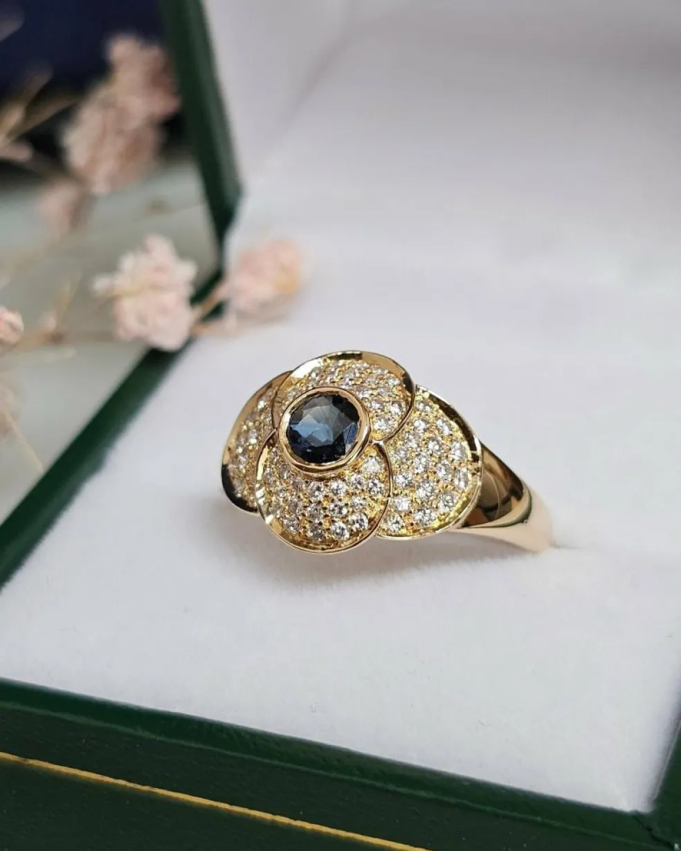 Bague en Or, Saphir et Diamants