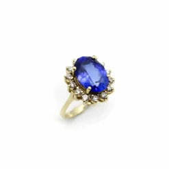 Bague en or tanzanite et halo de diamants par LeVian
